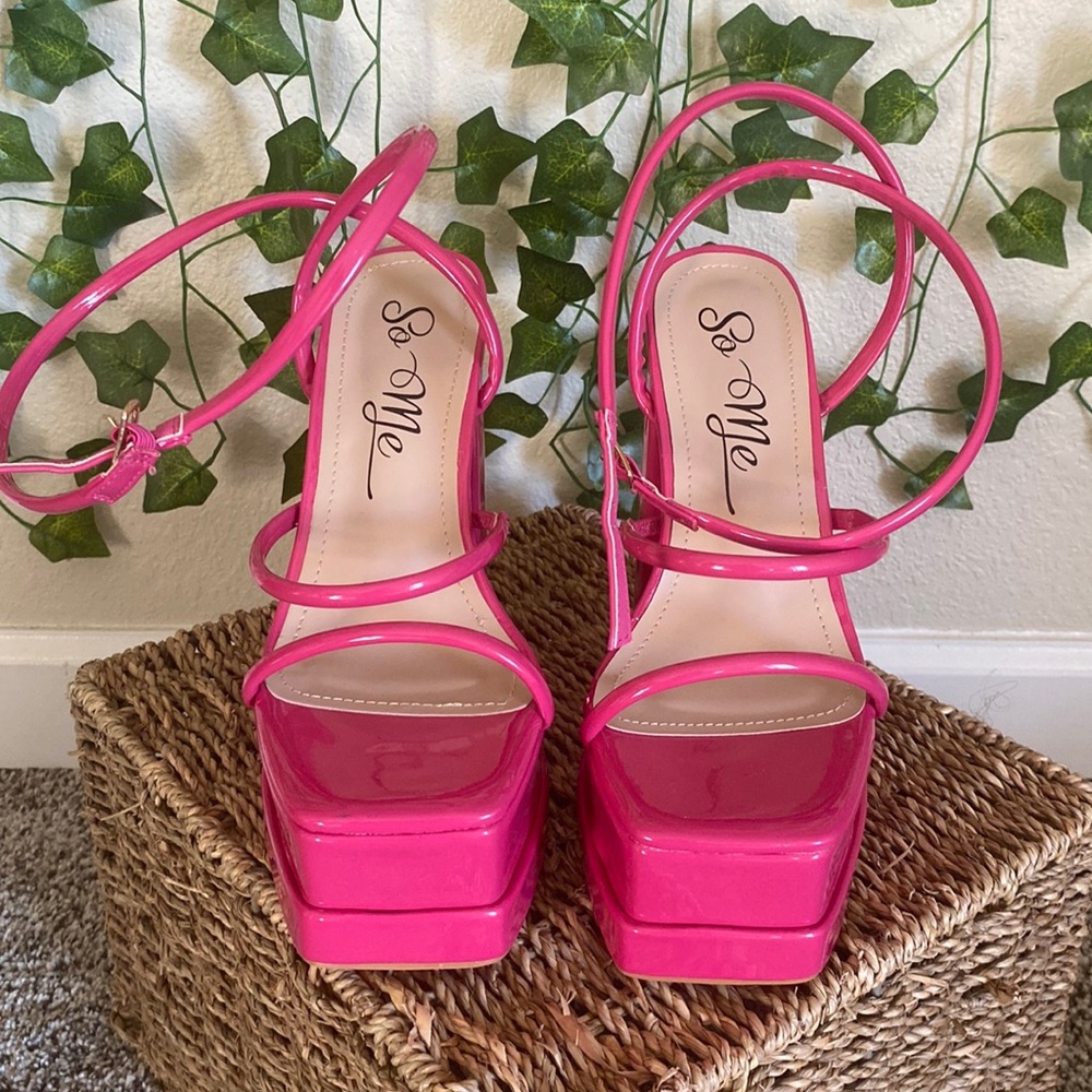 Hot pink platforms. Brand new!